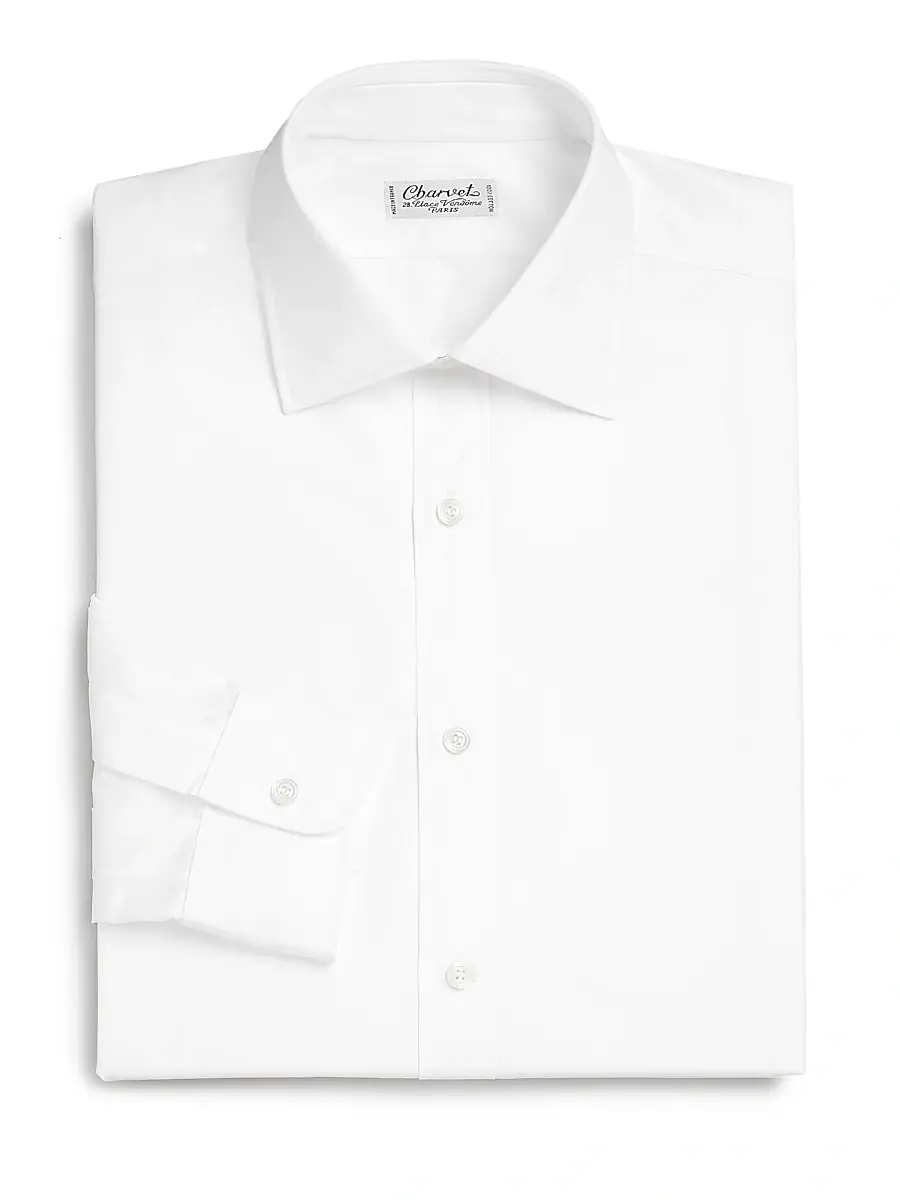 Charvet Men's Regular-Fit Cotton Long-Sleeve Dress Shirt | Image 1 Charvet Men's Regular-Fit Cotton Long-Sleeve Dress Shirt | Image 1