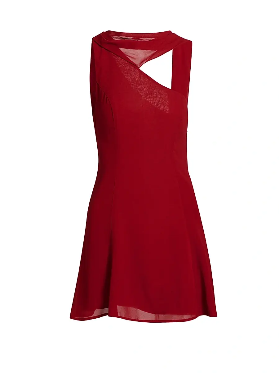 Reformation Women's Rossi Asymmetrical Cocktail Dress - Sangre | Image 1 Reformation Women's Rossi Asymmetrical Cocktail Dress - Sangre | Image 1