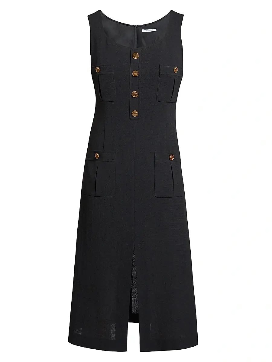 Santorelli Women's Virgin Wool A-Line Midi-Dress - Black | Image 1 Santorelli Women's Virgin Wool A-Line Midi-Dress - Black | Image 1