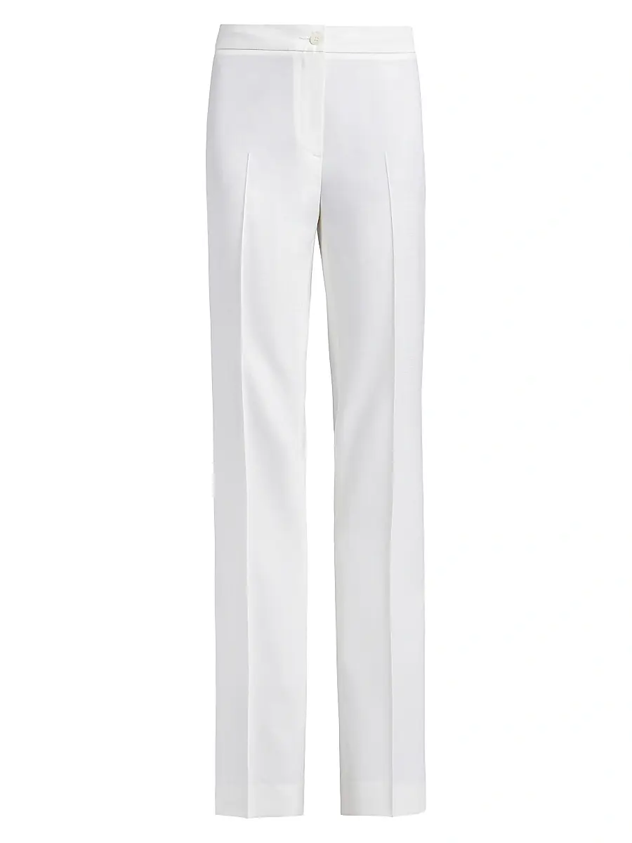Santorelli Women's Virgin Wool Straight-Leg Pants - Shell | Image 1 Santorelli Women's Virgin Wool Straight-Leg Pants - Shell | Image 1