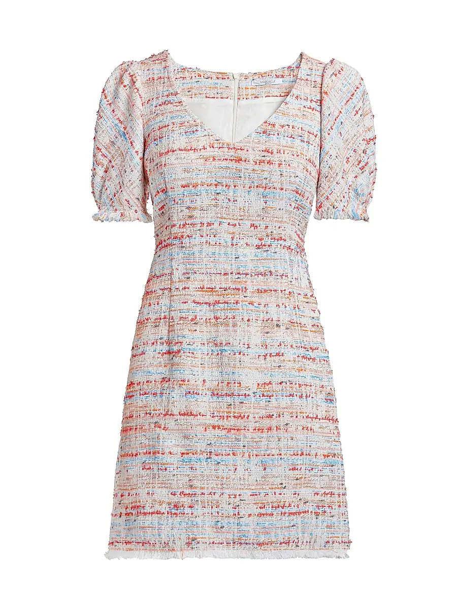 Santorelli Women's Bianca Cotton-Blend Tweed Short-Sleeve Minidress | Image 1 Santorelli Women's Bianca Cotton-Blend Tweed Short-Sleeve Minidress | Image 1