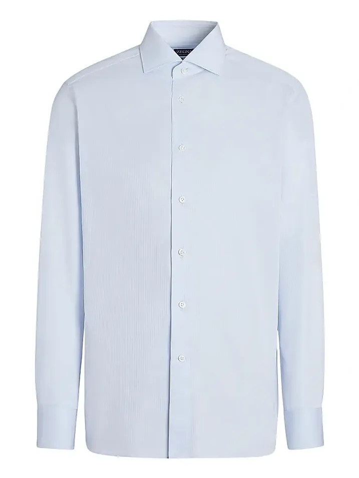 Men's Micro-Striped Centoventimila Cotton Shirt Men's Micro-Striped Centoventimila Cotton Shirt
