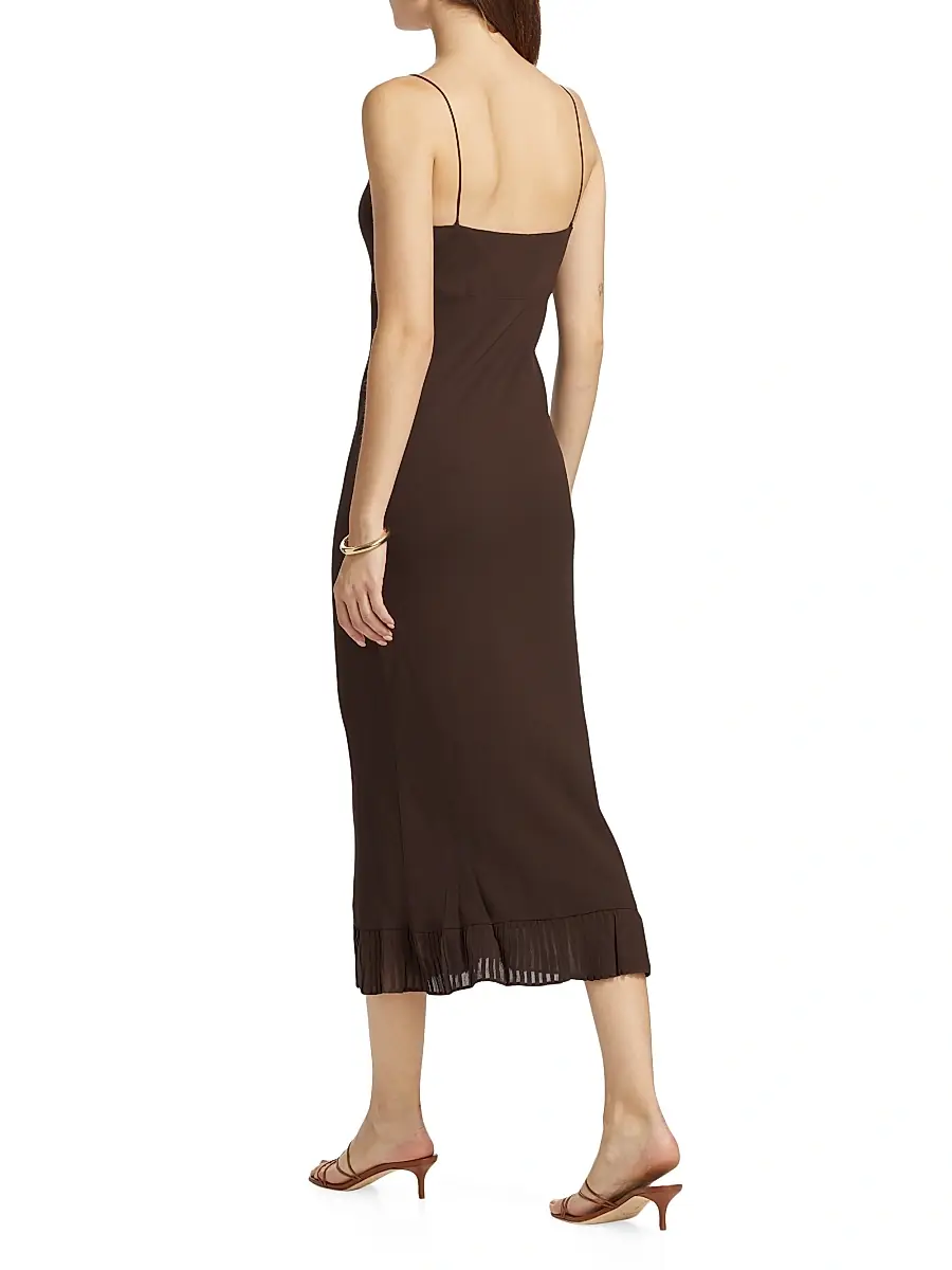 Reformation Women's Suki Pleated Hem Midi-Dress | Thumbnail 5 Reformation Women's Suki Pleated Hem Midi-Dress | Thumbnail 5