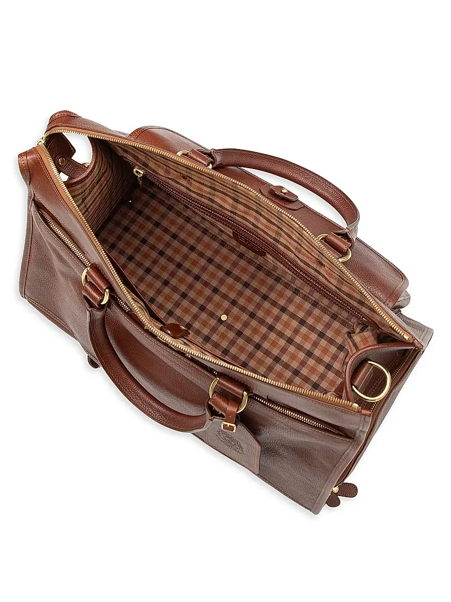 Ghurka Men's Heritage Concourse No. 291 Leather Duffel Bag - Vintage Chestnut Leather | Thumbnail 2