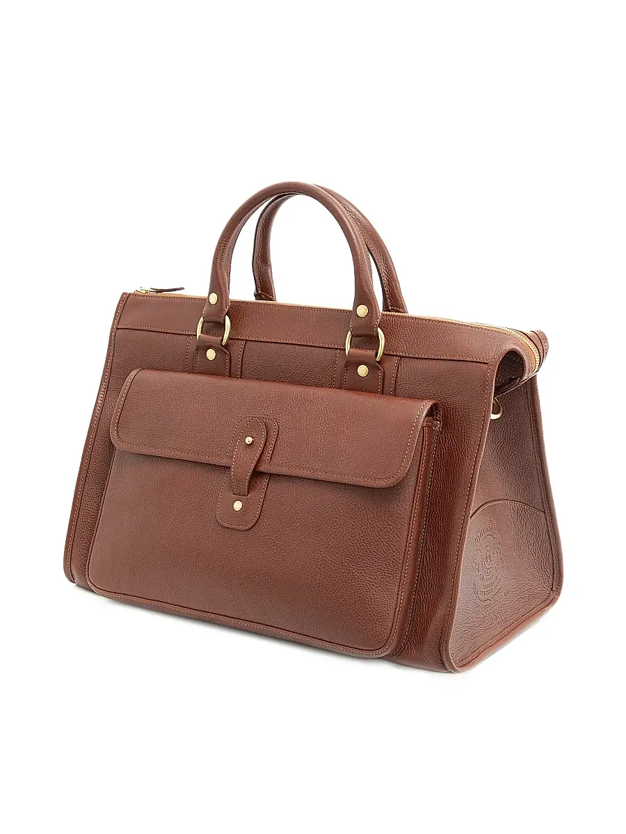 Ghurka Men's Heritage Concourse No. 291 Leather Duffel Bag - Vintage Chestnut Leather | Thumbnail 3
