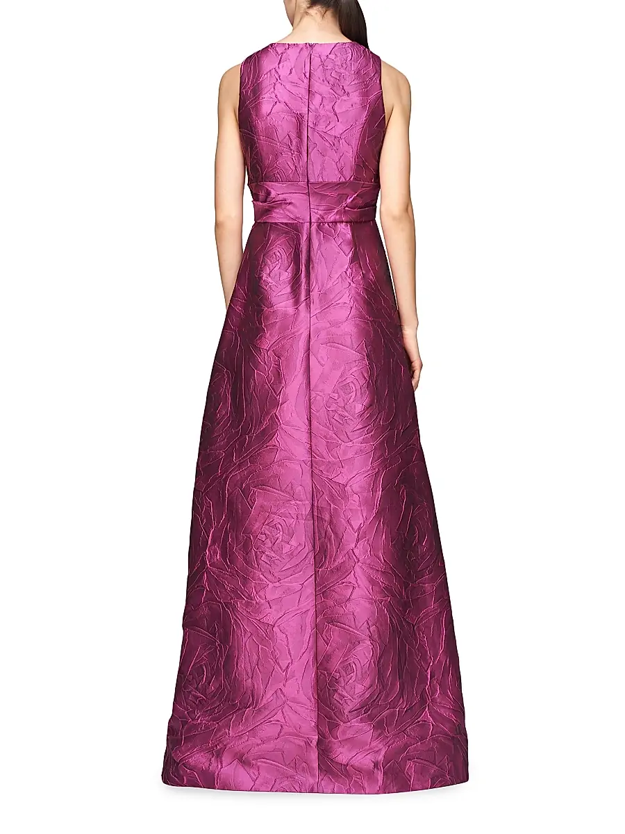 Kay Unger Women's Mariah Jacquard Textured Gown | Thumbnail 4