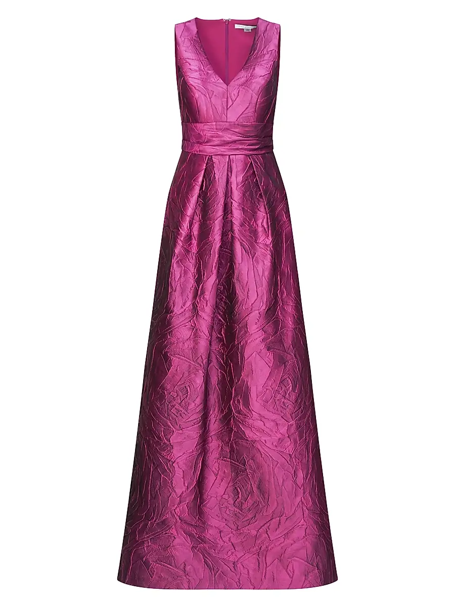 Kay Unger Women's Mariah Jacquard Textured Gown