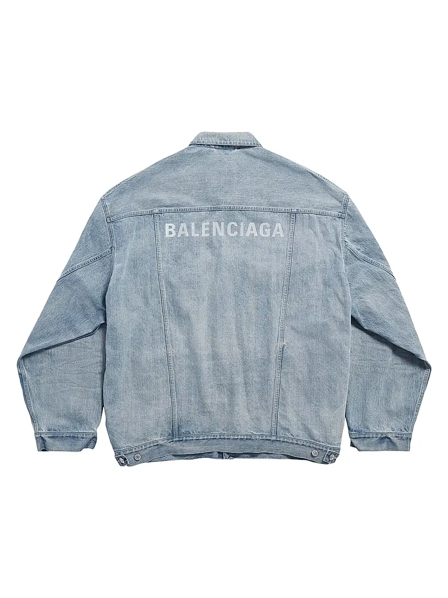 Balenciaga Men's Oversized Denim Jacket - Blue | Thumbnail 2 Balenciaga Men's Oversized Denim Jacket - Blue | Thumbnail 2