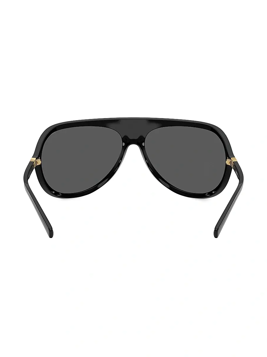 Miu Miu Women's 75MM Wraparound Sunglasses - Black Dark Grey | Thumbnail 4 Miu Miu Women's 75MM Wraparound Sunglasses - Black Dark Grey | Thumbnail 4