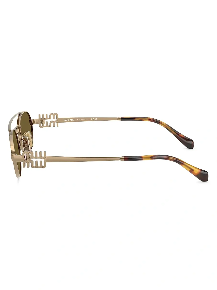 Miu Miu Women's 53MM Oval Sunglasses - Pale Gold Grey | Thumbnail 3 Miu Miu Women's 53MM Oval Sunglasses - Pale Gold Grey | Thumbnail 3