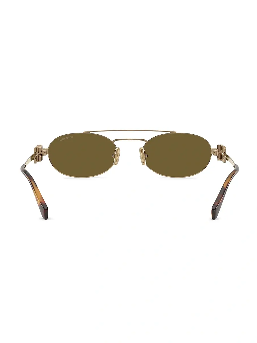 Miu Miu Women's 53MM Oval Sunglasses - Pale Gold Grey | Thumbnail 4 Miu Miu Women's 53MM Oval Sunglasses - Pale Gold Grey | Thumbnail 4