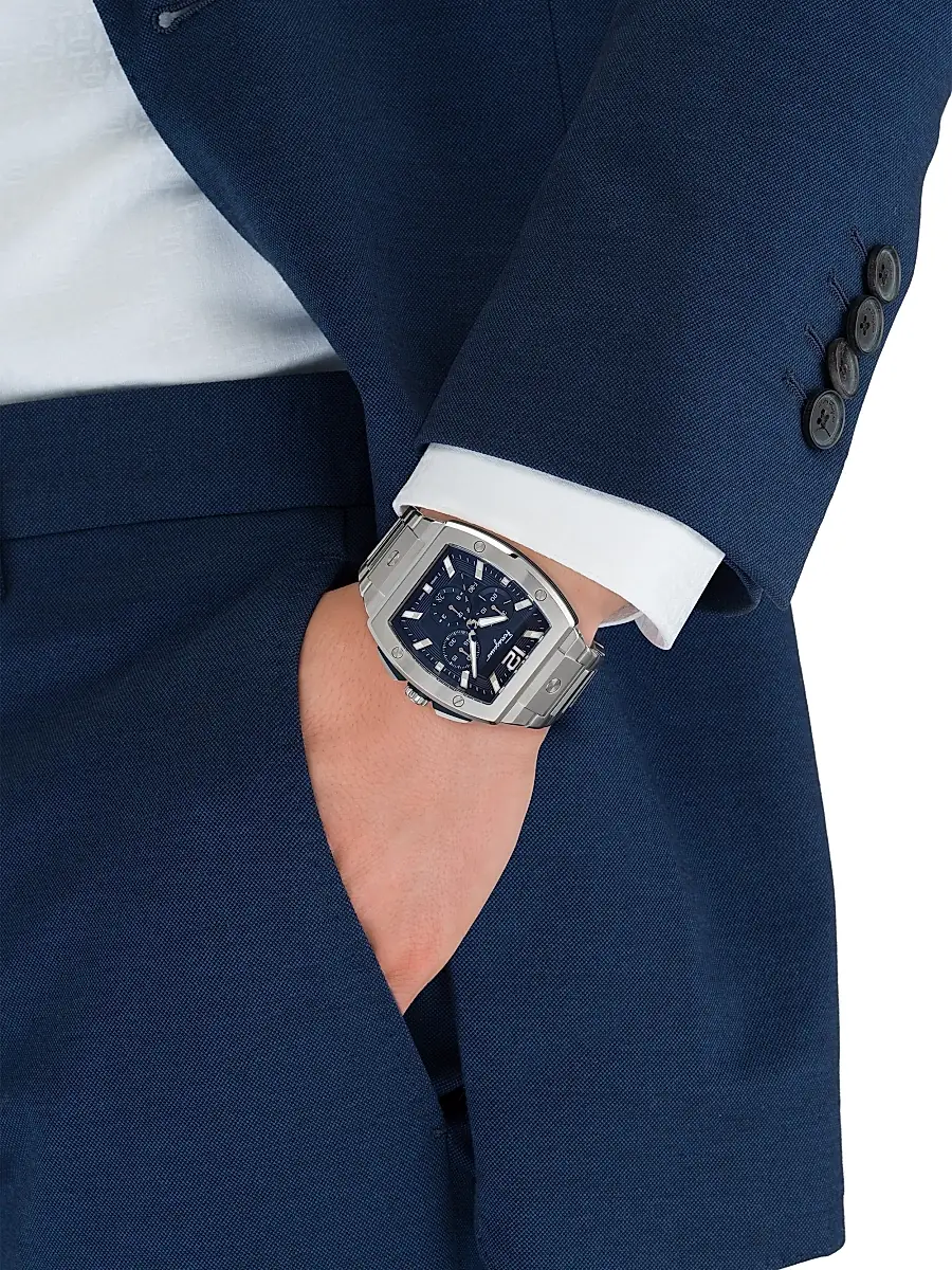 FERRAGAMO Men's F-80 Tonneau Stainless Steel Chronograph Watch - Stainless Steel | Thumbnail 2 FERRAGAMO Men's F-80 Tonneau Stainless Steel Chronograph Watch - Stainless Steel | Thumbnail 2