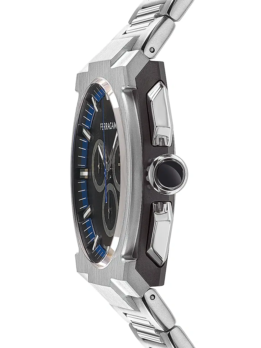 FERRAGAMO Men's Edge Chrono Stainless Steel Bracelet Watch/43MM - Stainless Steel | Thumbnail 3 FERRAGAMO Men's Edge Chrono Stainless Steel Bracelet Watch/43MM - Stainless Steel | Thumbnail 3