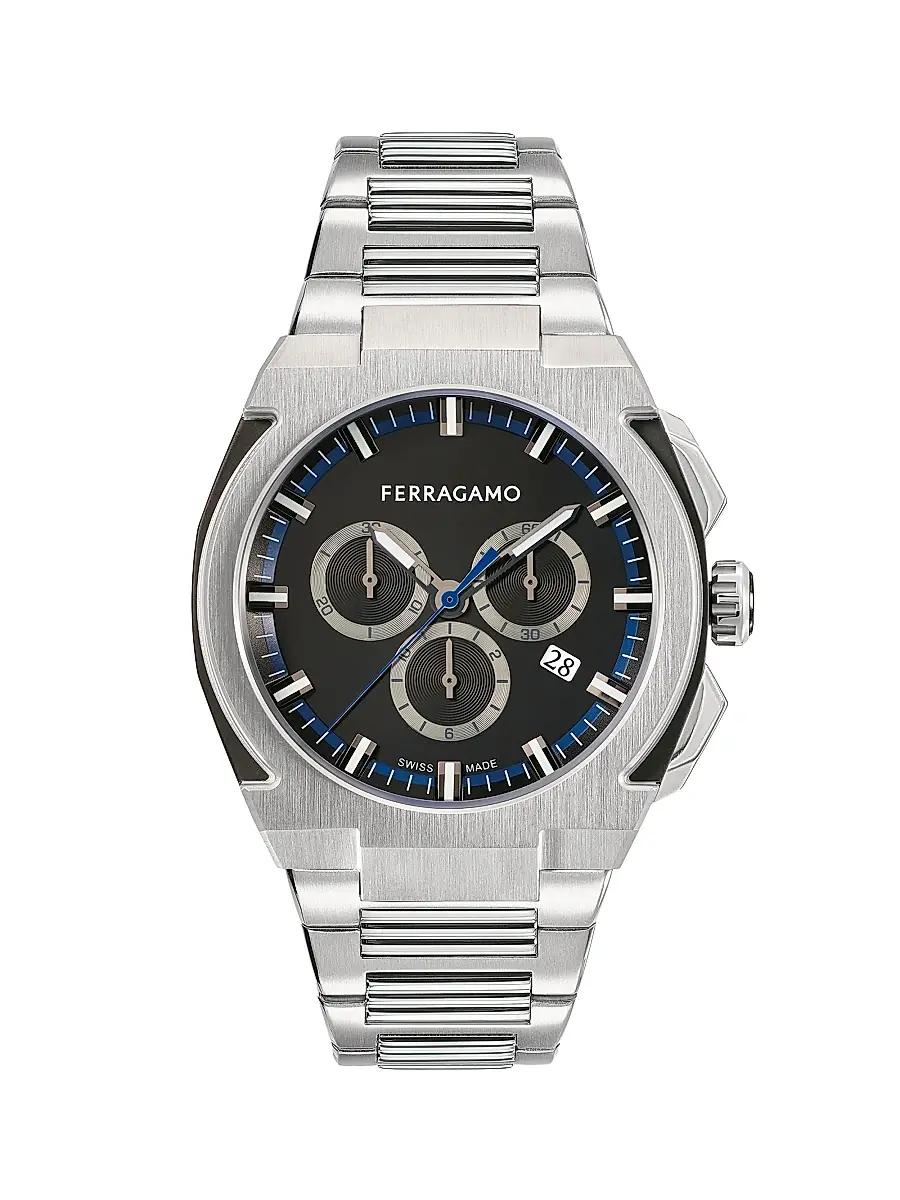Men's Edge Chrono Stainless Steel Bracelet Watch/43MM - Stainless Steel Men's Edge Chrono Stainless Steel Bracelet Watch/43MM - Stainless Steel