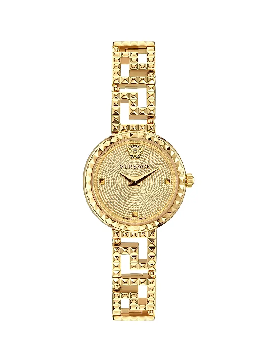 Versace Men's Greca Goddess IP Yellow Gold Stainless Steel Bracelet Watch/28MM - Yellow Gold | Image 1 Versace Men's Greca Goddess IP Yellow Gold Stainless Steel Bracelet Watch/28MM - Yellow Gold | Image 1