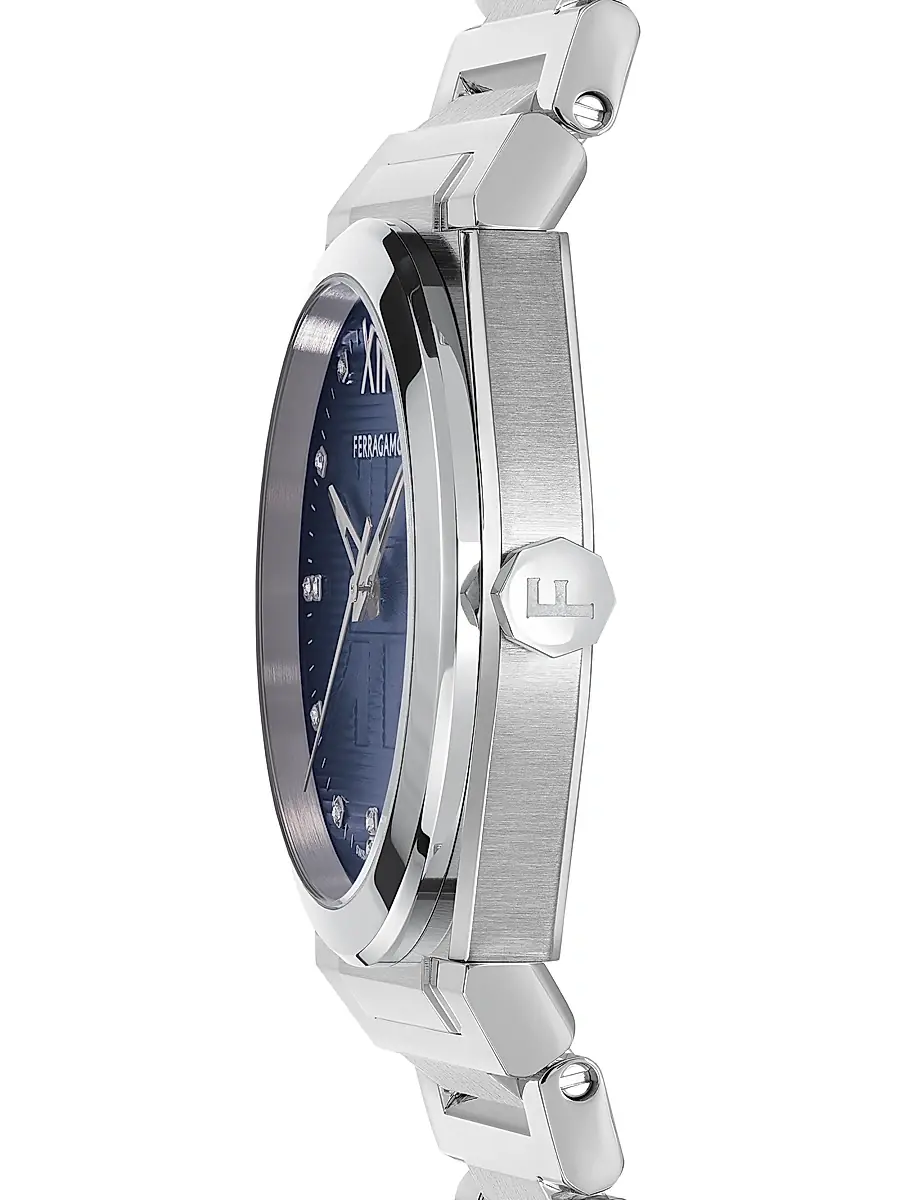 FERRAGAMO Men's Vega Capsule Diamond & Stainless Steel Bracelet Watch/40MM - Stainless Steel | Thumbnail 3