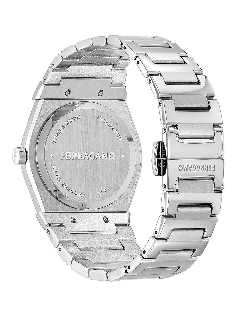 FERRAGAMO Men's Vega Capsule Diamond & Stainless Steel Bracelet Watch/40MM - Stainless Steel | Thumbnail 4