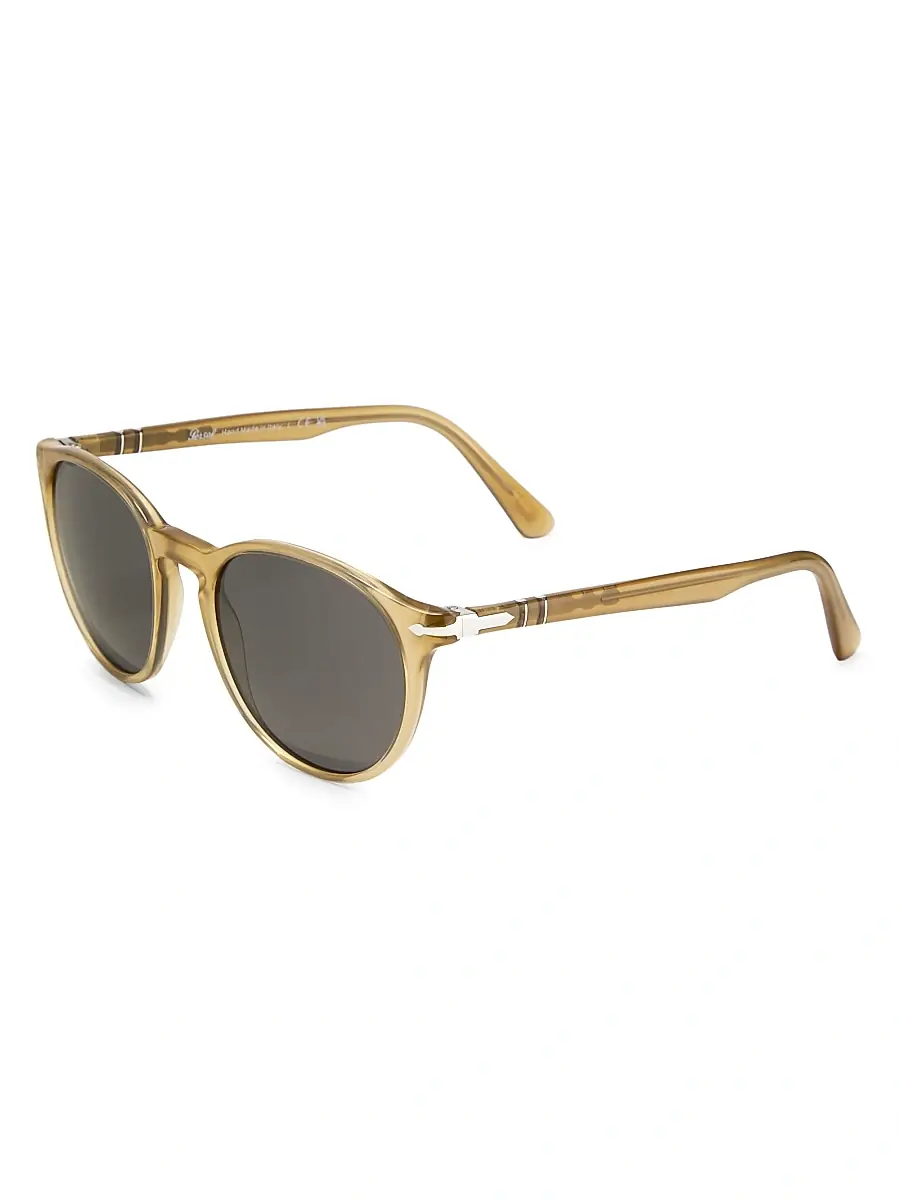 Persol Men's 52MM Round Sunglasses - Opal Beige Dark Grey | Image 1 Persol Men's 52MM Round Sunglasses - Opal Beige Dark Grey | Image 1