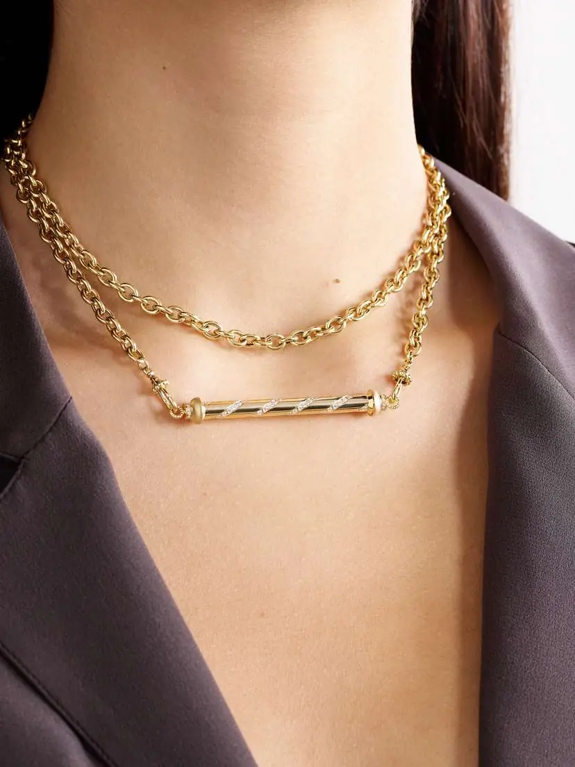 Marie Lichtenberg Candy Cane 18-karat Gold Diamond Necklace | Thumbnail 2 Marie Lichtenberg Candy Cane 18-karat Gold Diamond Necklace | Thumbnail 2