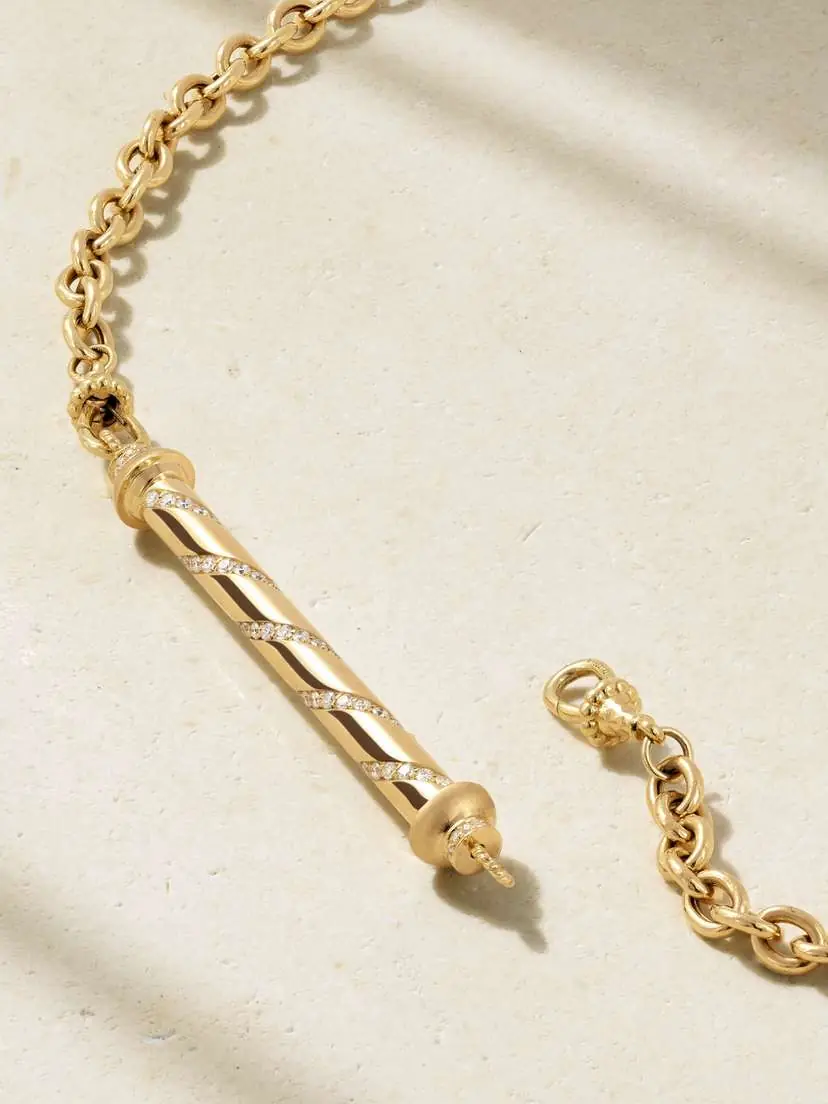 Marie Lichtenberg Candy Cane 18-karat Gold Diamond Necklace | Thumbnail 3 Marie Lichtenberg Candy Cane 18-karat Gold Diamond Necklace | Thumbnail 3