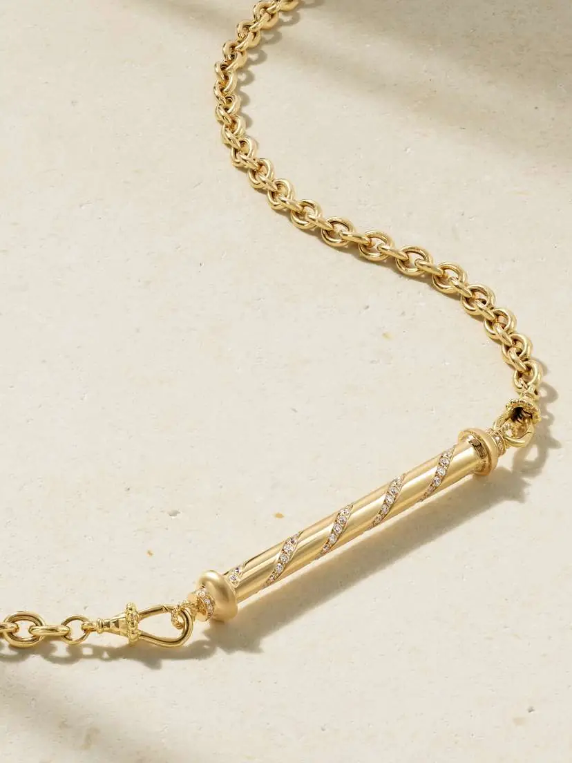 Marie Lichtenberg Candy Cane 18-karat Gold Diamond Necklace | Thumbnail 4 Marie Lichtenberg Candy Cane 18-karat Gold Diamond Necklace | Thumbnail 4