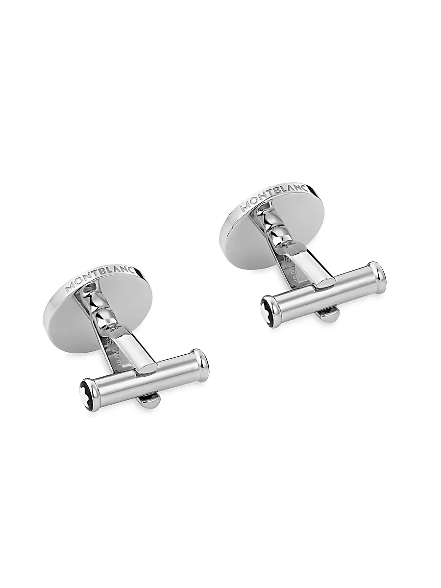 Montblanc Men's Star Stainless Steel & Onyx Cufflinks | Thumbnail 3 Montblanc Men's Star Stainless Steel & Onyx Cufflinks | Thumbnail 3