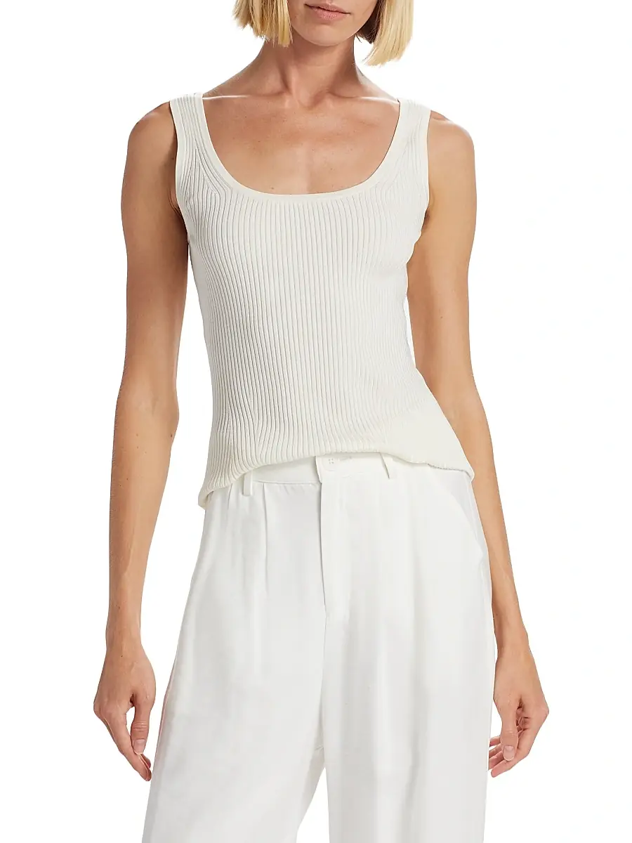 Zimmermann Women's Scoopneck Rib-Knit Tank | Thumbnail 3 Zimmermann Women's Scoopneck Rib-Knit Tank | Thumbnail 3