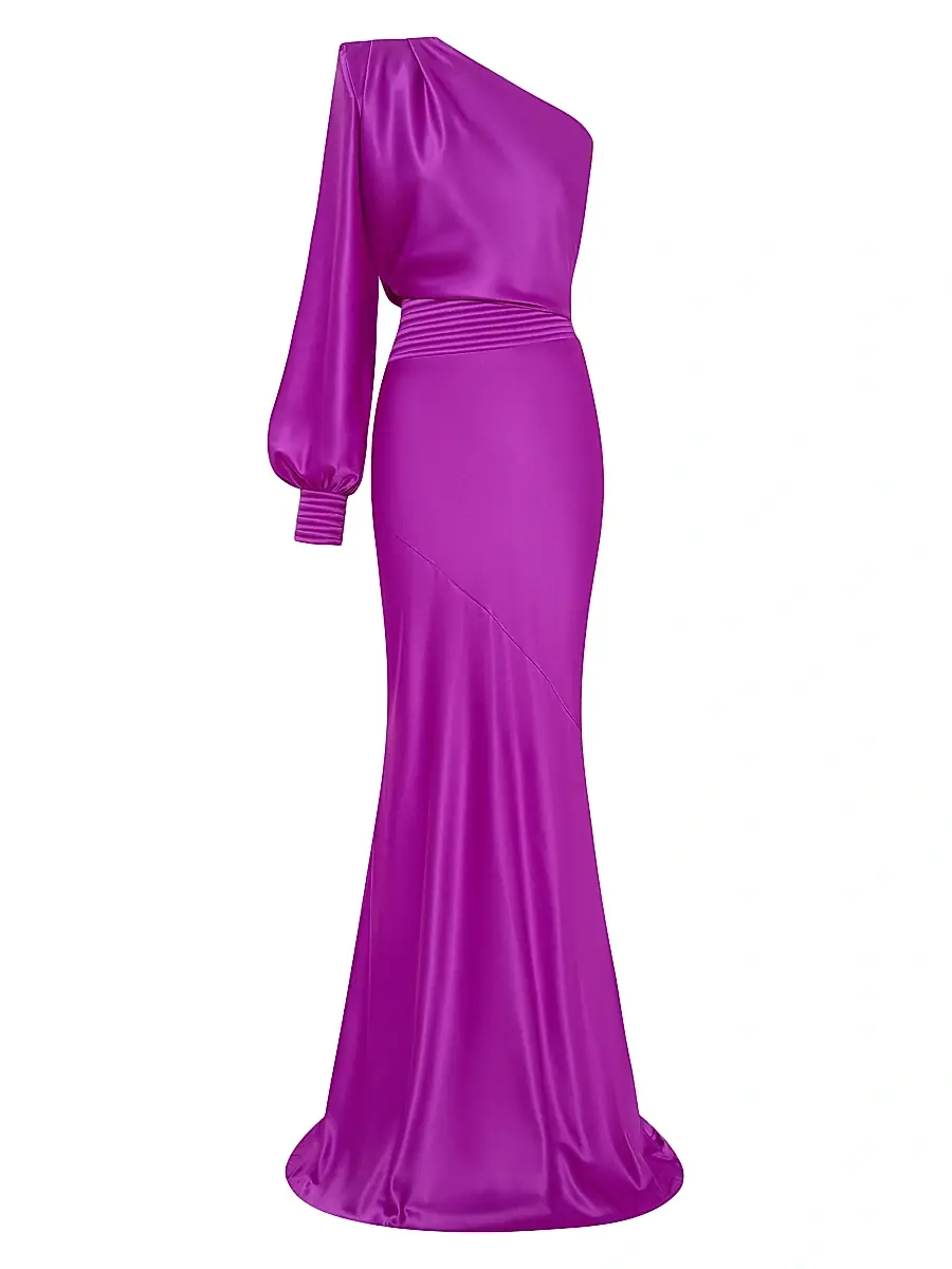 Zhivago Women's Don't Look Now One-Shoulder Gown - Magenta - Size 4 | Image 1 Zhivago Women's Don't Look Now One-Shoulder Gown - Magenta - Size 4 | Image 1