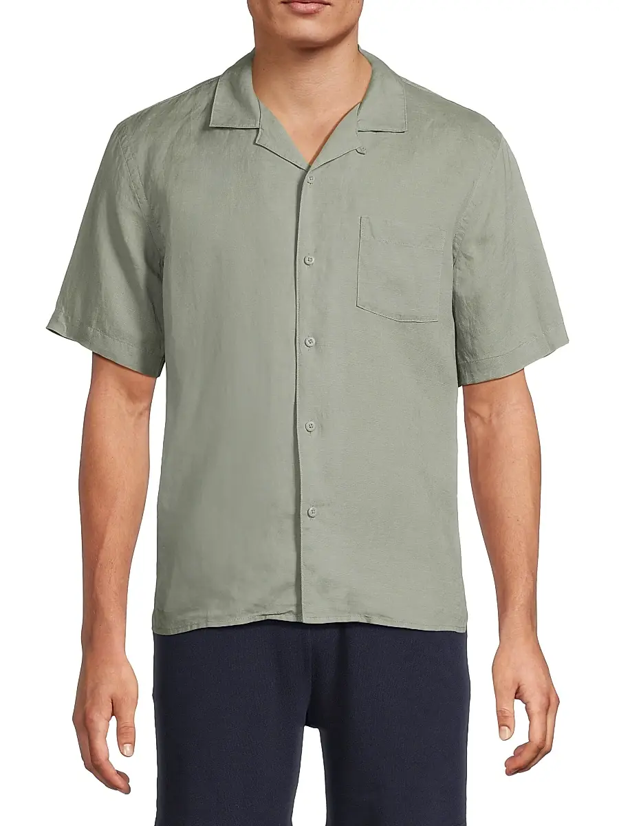 Onia Men's Linen-Blend Camp Shirt | Thumbnail 3 Onia Men's Linen-Blend Camp Shirt | Thumbnail 3