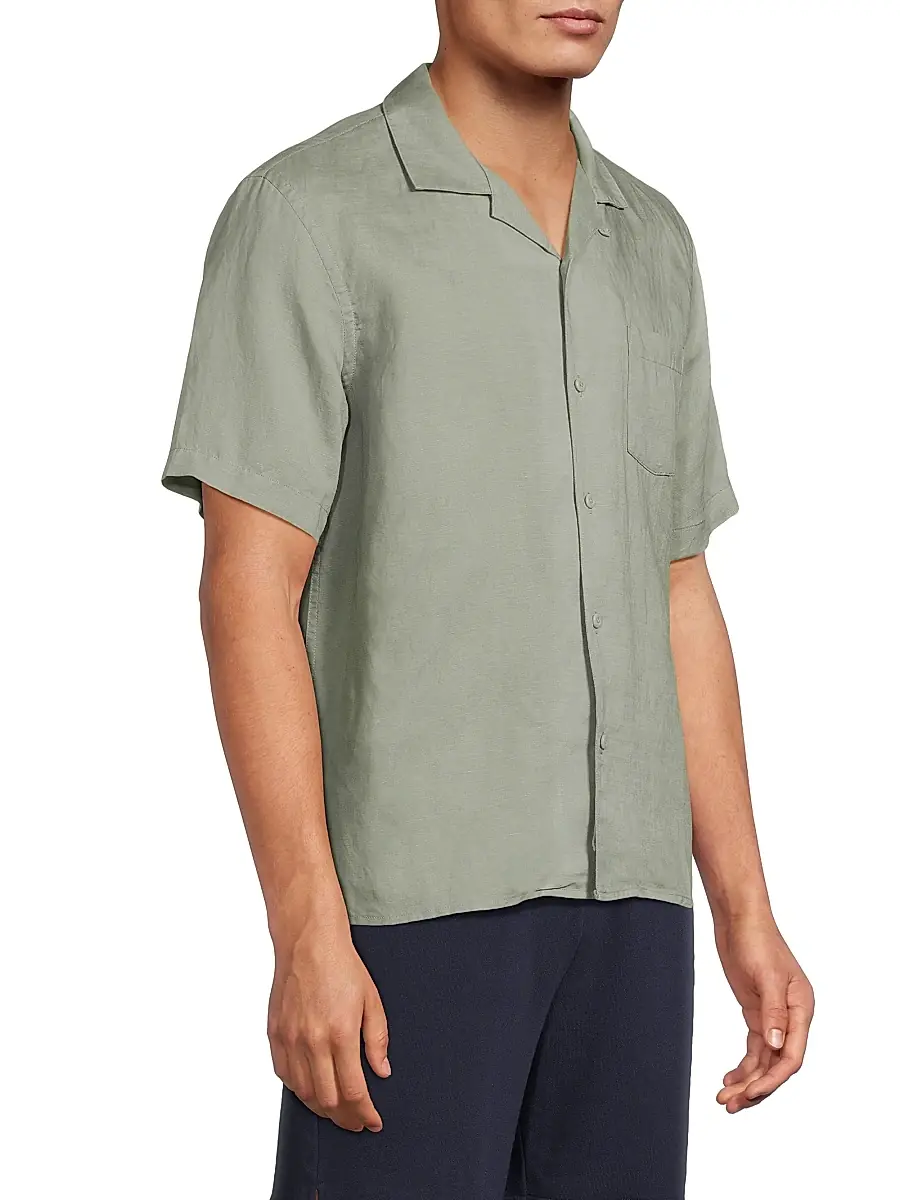 Onia Men's Linen-Blend Camp Shirt | Thumbnail 4 Onia Men's Linen-Blend Camp Shirt | Thumbnail 4
