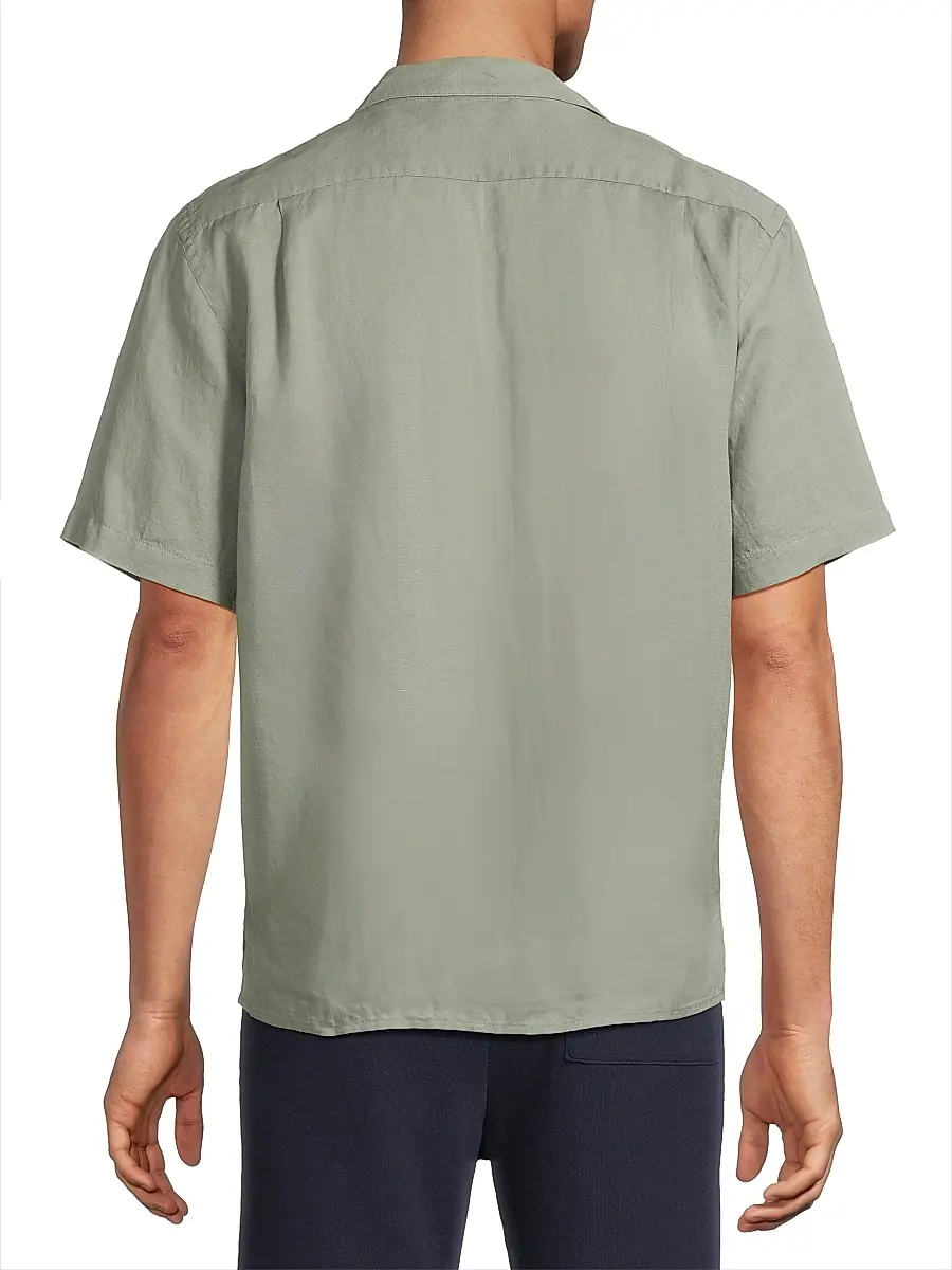 Onia Men's Linen-Blend Camp Shirt | Thumbnail 5 Onia Men's Linen-Blend Camp Shirt | Thumbnail 5