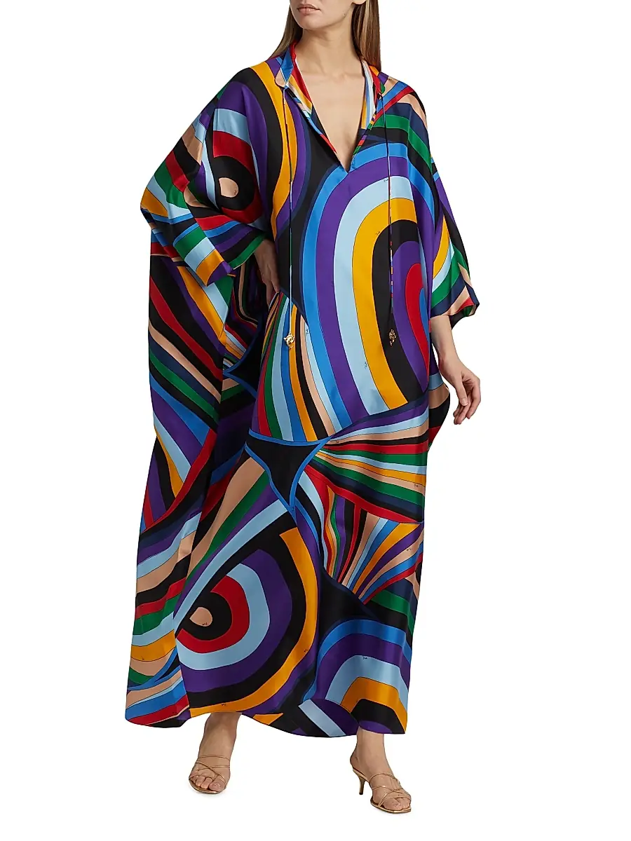 Pucci Women's Silk Twill Kaftan - Viola Rosso | Thumbnail 2