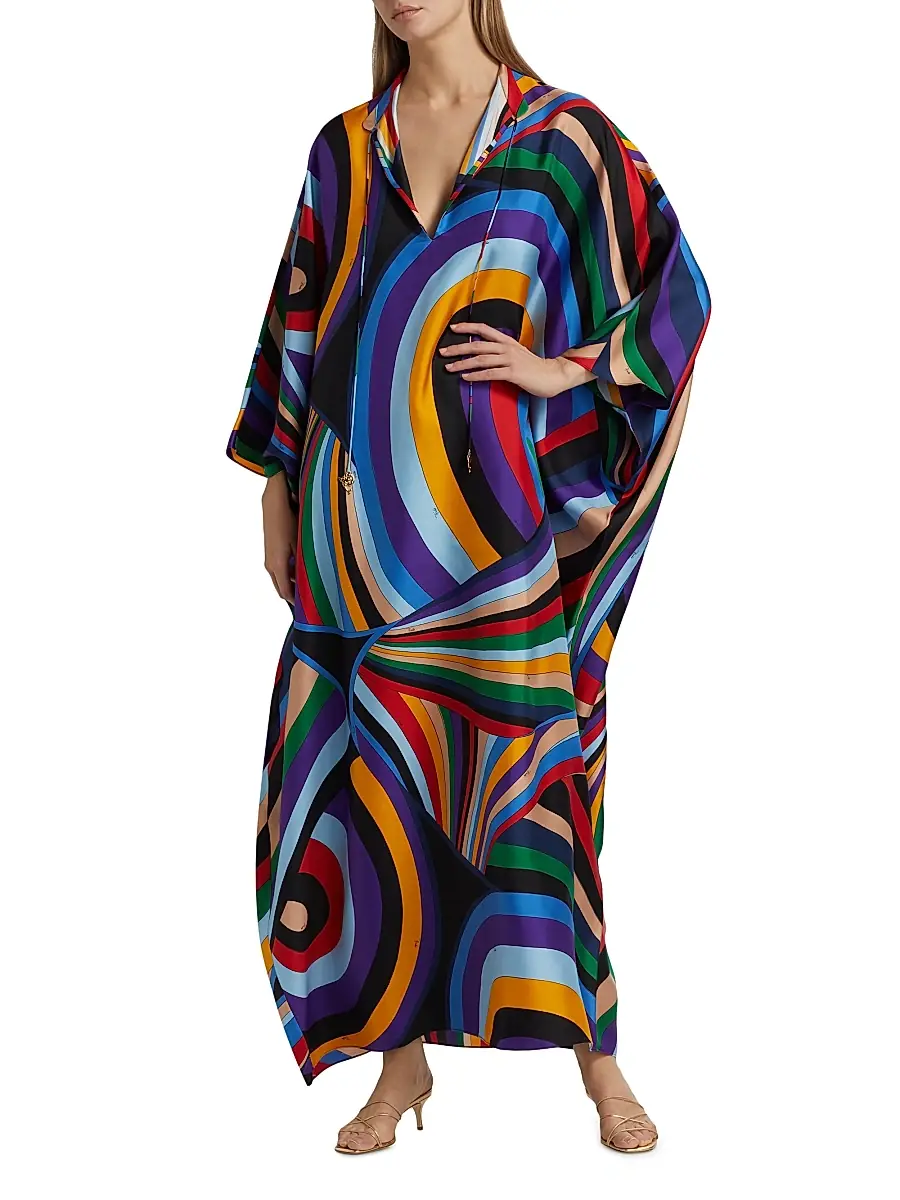 Pucci Women's Silk Twill Kaftan - Viola Rosso | Thumbnail 3