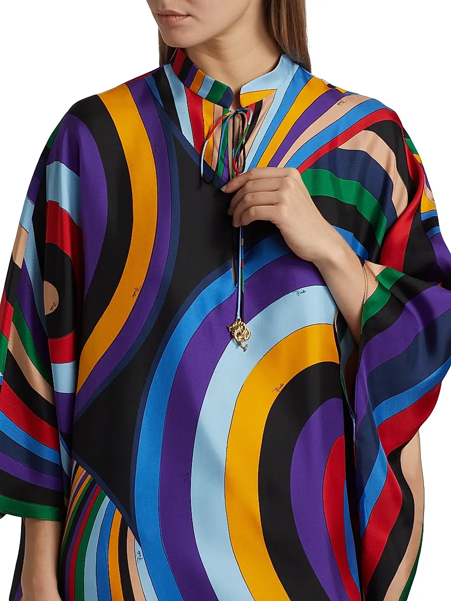 Pucci Women's Silk Twill Kaftan - Viola Rosso | Thumbnail 6
