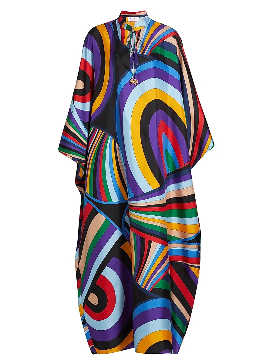 Pucci Women's Silk Twill Kaftan - Viola Rosso | Image 1 Pucci Women's Silk Twill Kaftan - Viola Rosso | Image 1