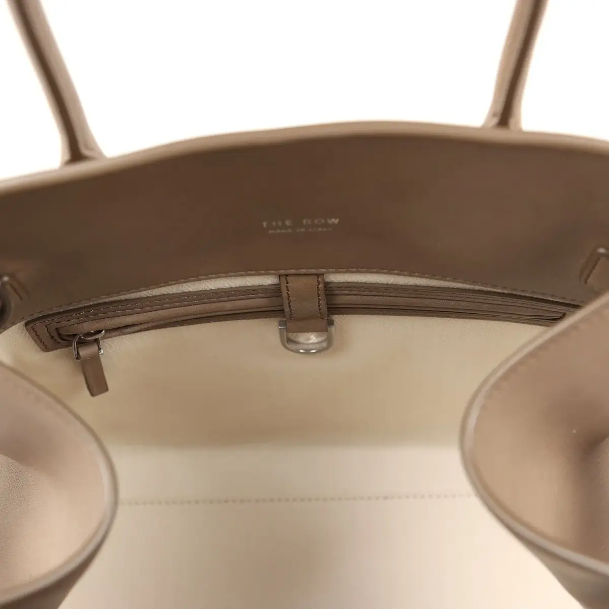 The Row The Row Soft Margaux 12 Bag Mouse Grey Saddle Leather Silver Hardware | Thumbnail 11 The Row The Row Soft Margaux 12 Bag Mouse Grey Saddle Leather Silver Hardware | Thumbnail 11