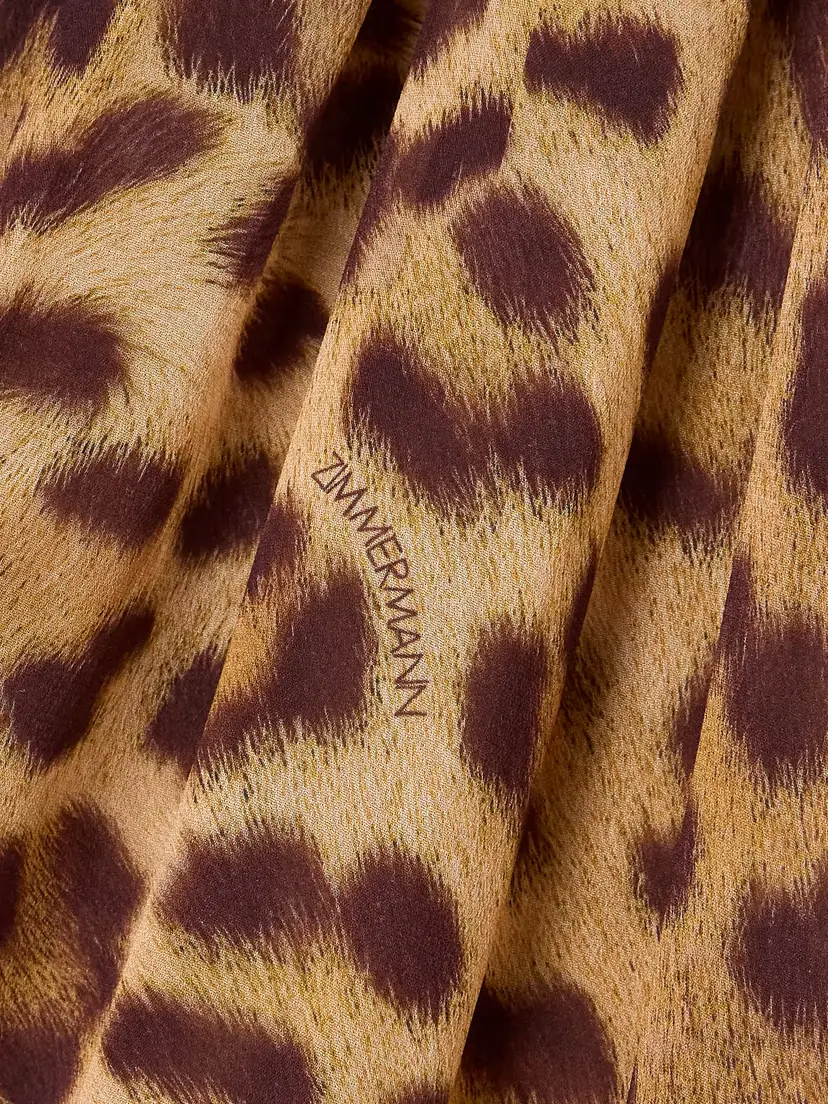 Zimmermann Crush Tie-neck Pleated Leopard-print Crepe De Chine Midi Dress | Thumbnail 4 Zimmermann Crush Tie-neck Pleated Leopard-print Crepe De Chine Midi Dress | Thumbnail 4