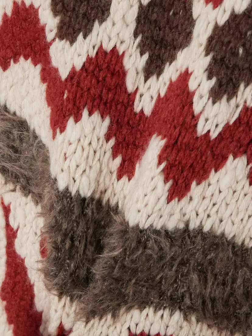 Brunello Cucinelli Oversized Intarsia Cashmere Zip-up Cardigan | Thumbnail 4