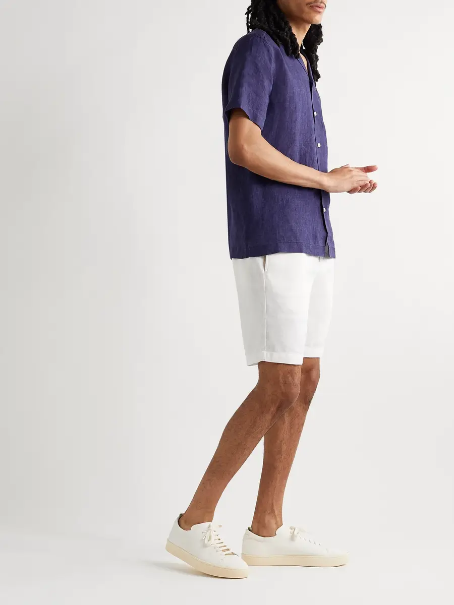 Frescobol Carioca Felipe Straight-Leg Linen and Cotton-Blend Drawstring Shorts - Men | Thumbnail 2 Frescobol Carioca Felipe Straight-Leg Linen and Cotton-Blend Drawstring Shorts - Men | Thumbnail 2