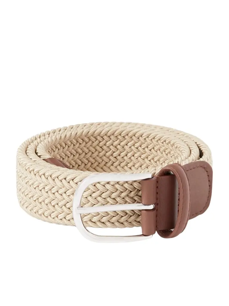 Anderson's 3.5cm Leather-Trimmed Woven Elastic Belt - Men