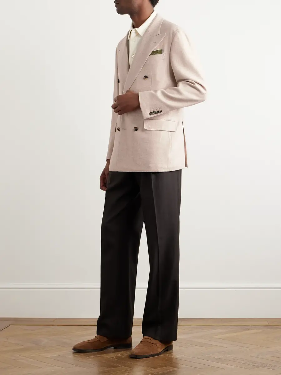Thom Sweeney Unstructured Double-Breasted Cashmere Blazer - Men | Thumbnail 2