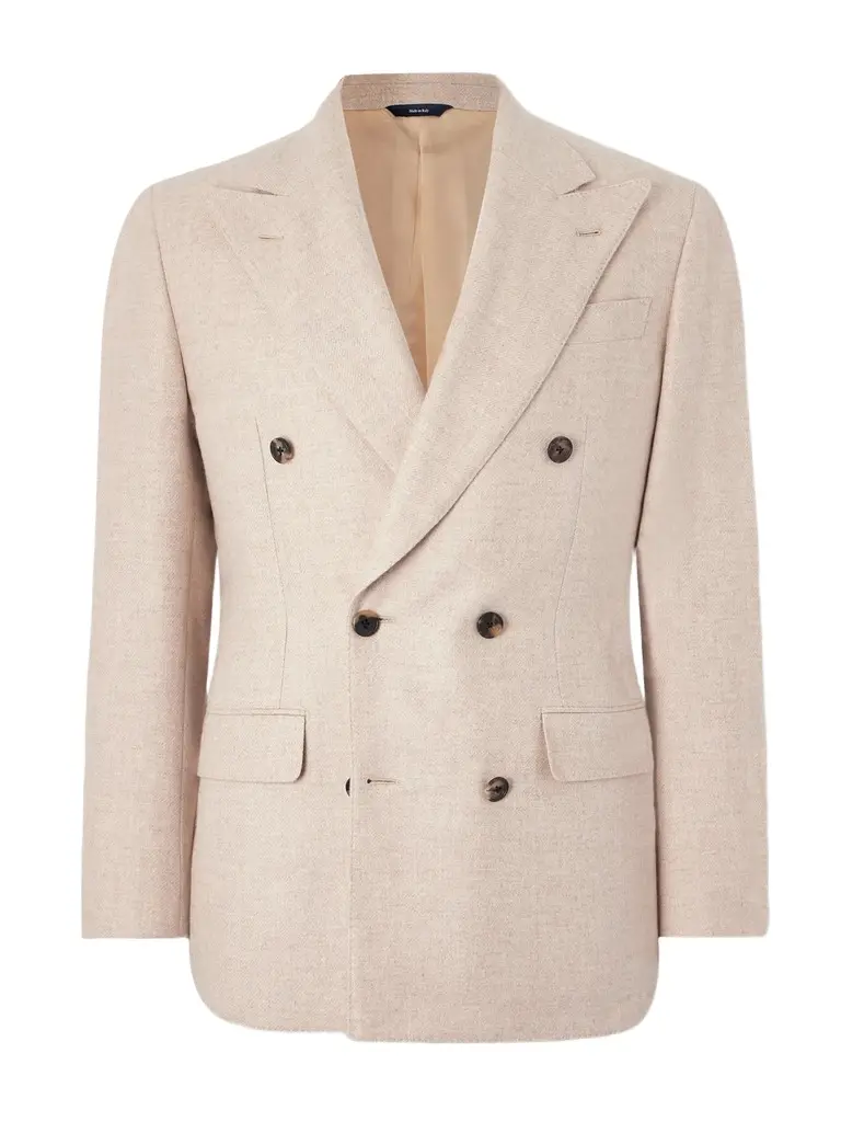 Thom Sweeney Unstructured Double-Breasted Cashmere Blazer - Men