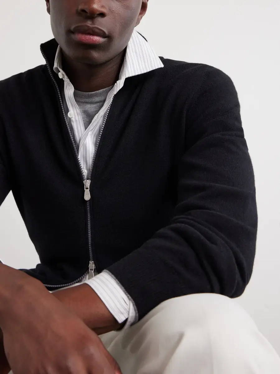 Brunello Cucinelli Cashmere Zip-Up Sweater - Men | Thumbnail 4 Brunello Cucinelli Cashmere Zip-Up Sweater - Men | Thumbnail 4