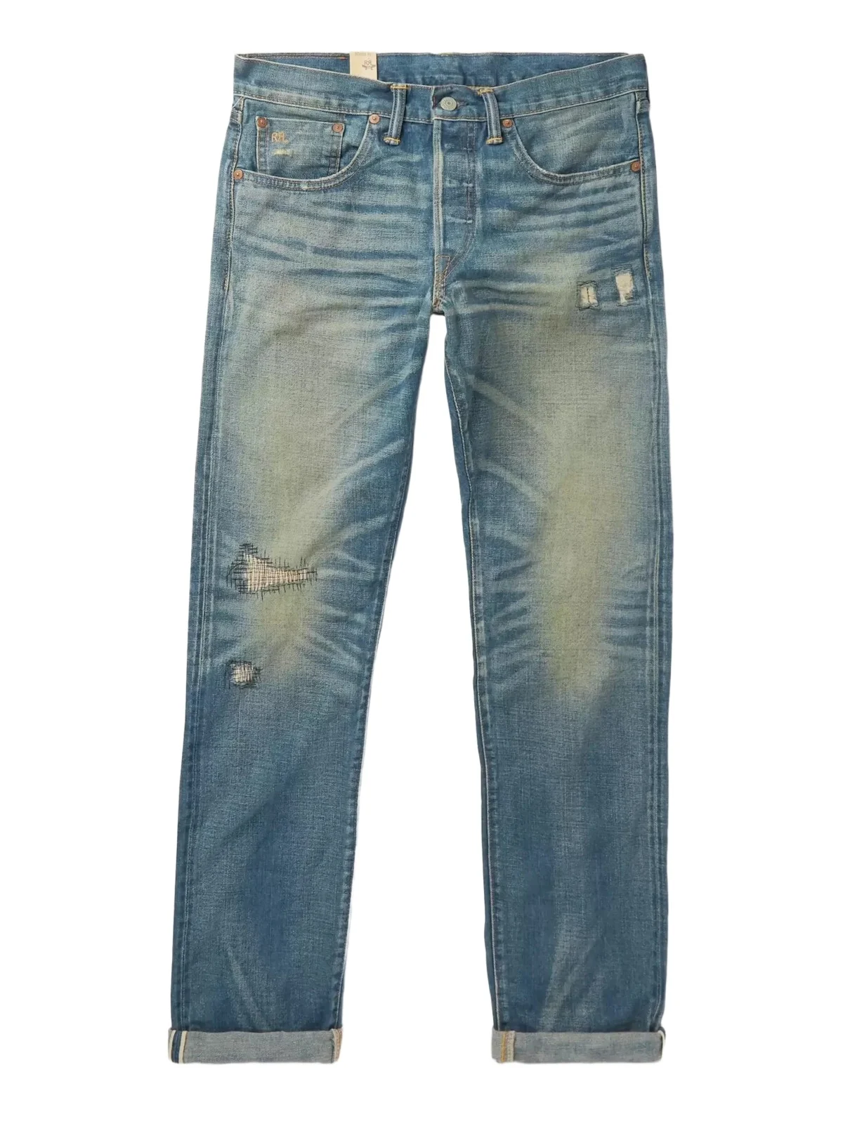 Ridgway Slim-Fit Distressed Selvedge Denim Jeans - Men Ridgway Slim-Fit Distressed Selvedge Denim Jeans - Men