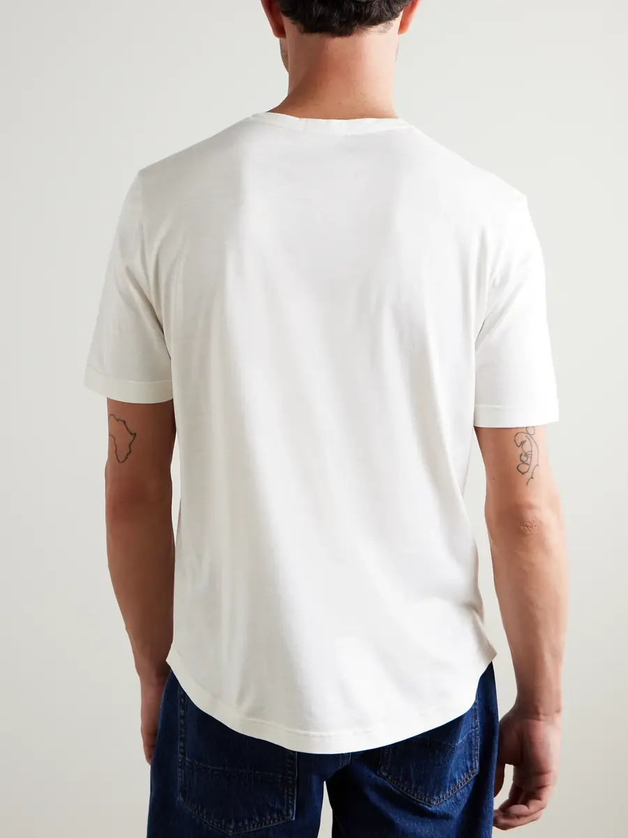 Loro Piana Slim-Fit Silk and Cotton-Blend Jersey T-Shirt - Men | Thumbnail 4 Loro Piana Slim-Fit Silk and Cotton-Blend Jersey T-Shirt - Men | Thumbnail 4