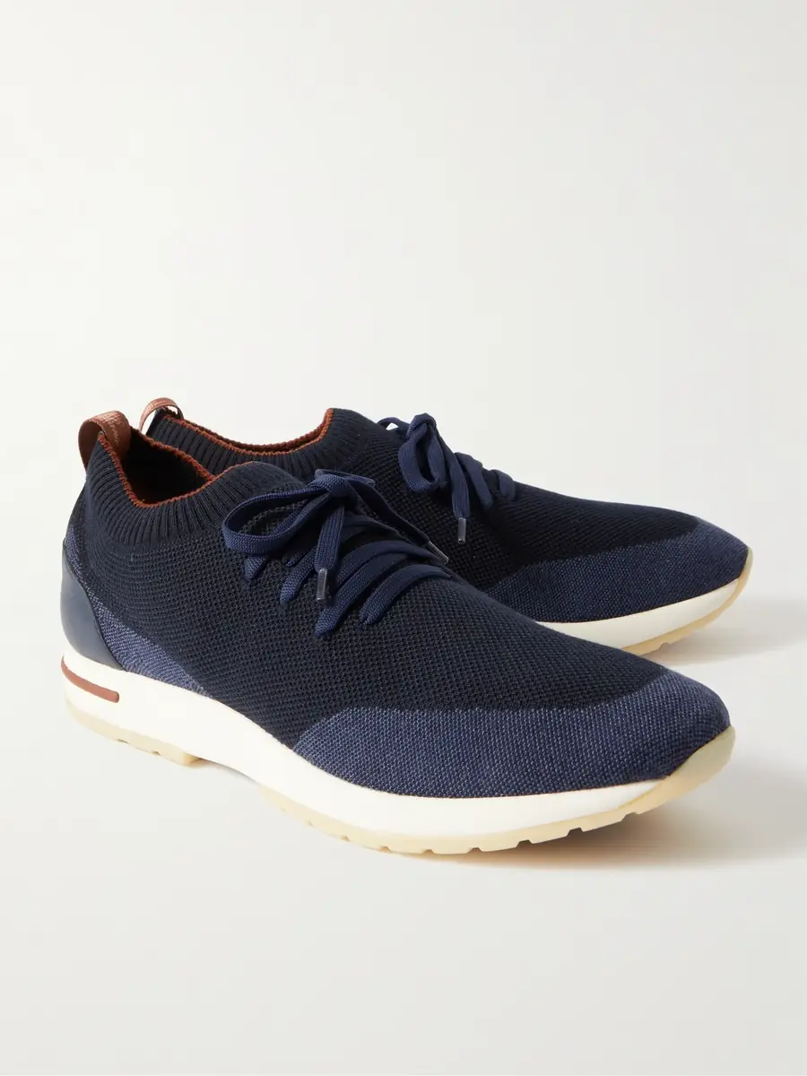 Loro Piana 360 Flexy Walk Leather-Trimmed Knitted Wool Sneakers - Men | Thumbnail 4 Loro Piana 360 Flexy Walk Leather-Trimmed Knitted Wool Sneakers - Men | Thumbnail 4