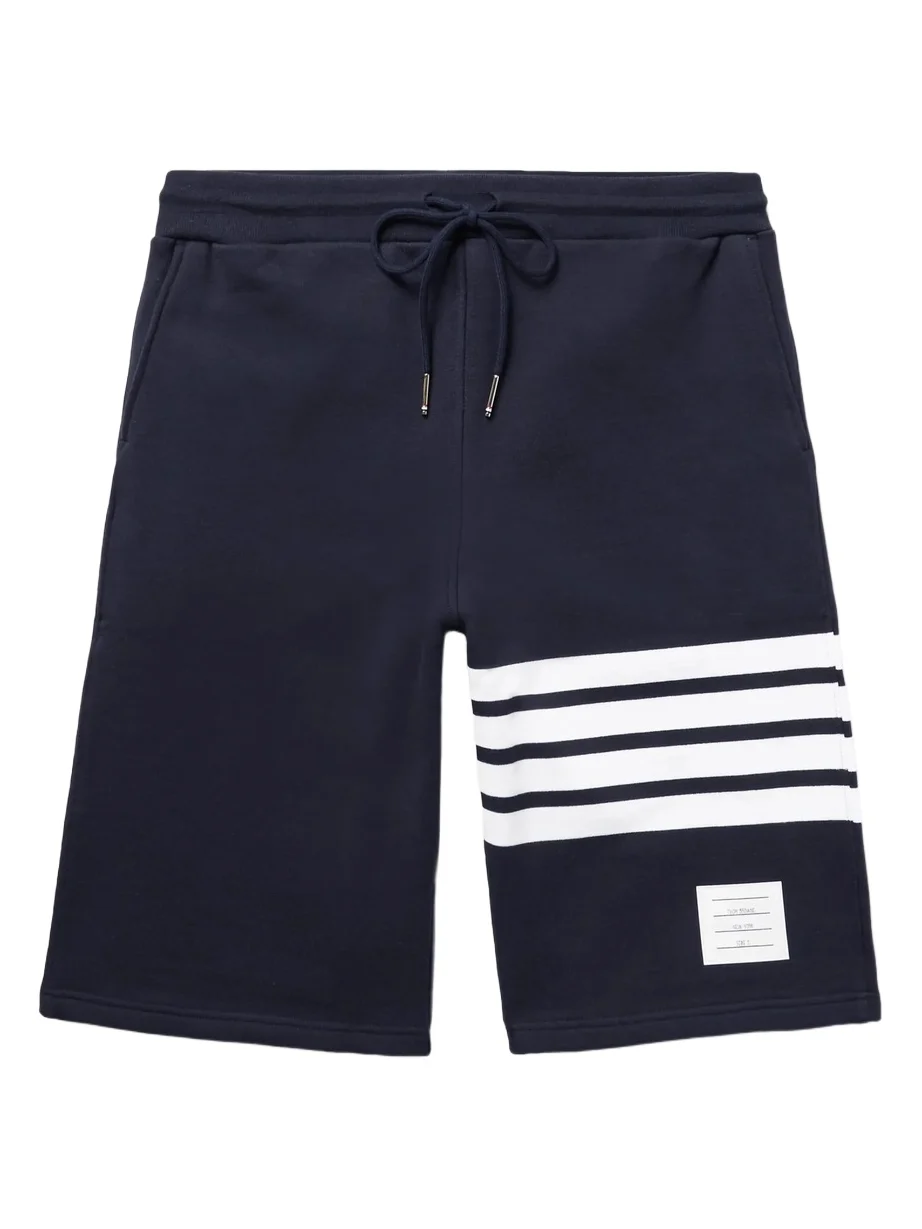 Thom Browne Striped Loopback Cotton-Jersey Shorts - Men