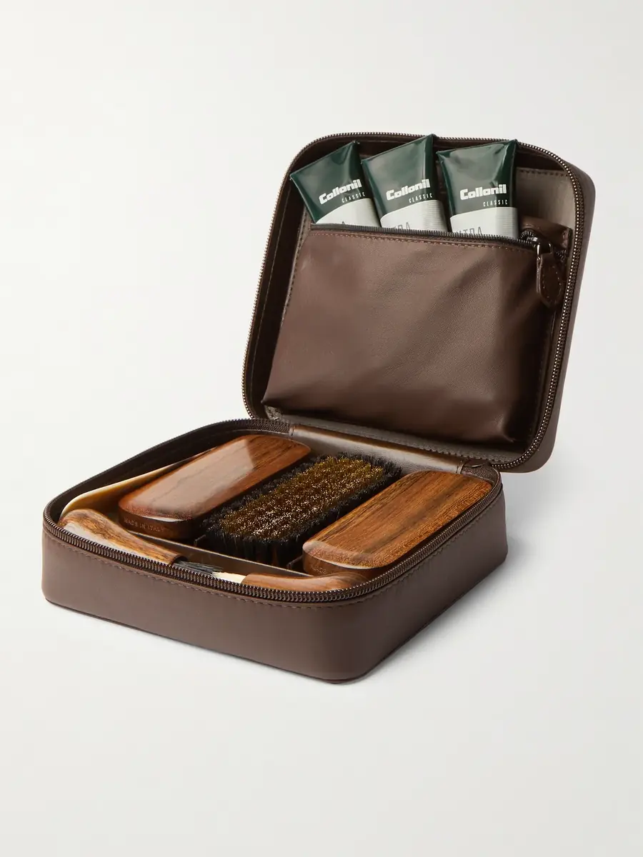Lorenzi Milano Travel Shoe Care Set with Leather Case - Men | Thumbnail 3