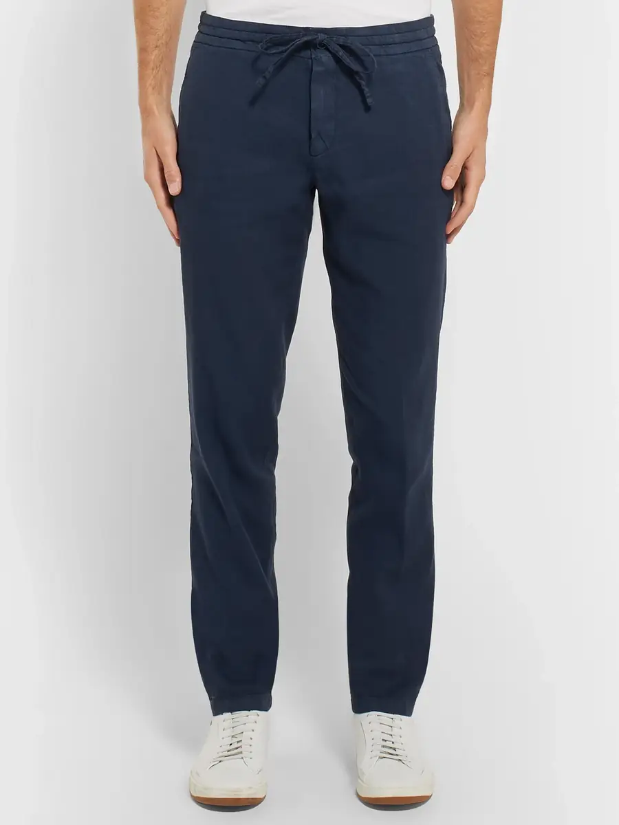 Loro Piana Slim-Fit Stretch Linen and Cotton-Blend Drawstring Trousers - Men | Thumbnail 3 Loro Piana Slim-Fit Stretch Linen and Cotton-Blend Drawstring Trousers - Men | Thumbnail 3