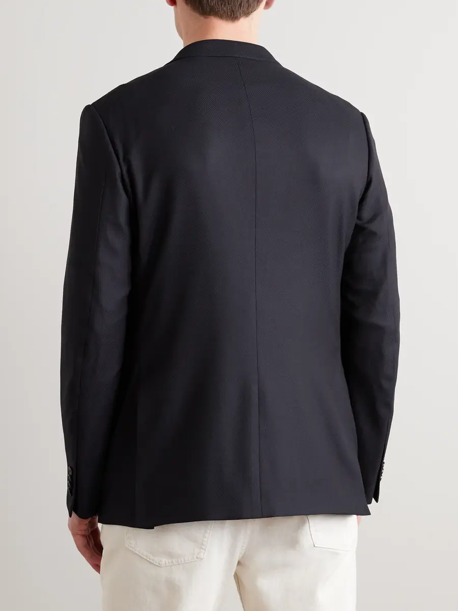Zegna Navy 10-Pocket Stretch Wool and Silk-Blend Blazer - Men | Thumbnail 3 Zegna Navy 10-Pocket Stretch Wool and Silk-Blend Blazer - Men | Thumbnail 3